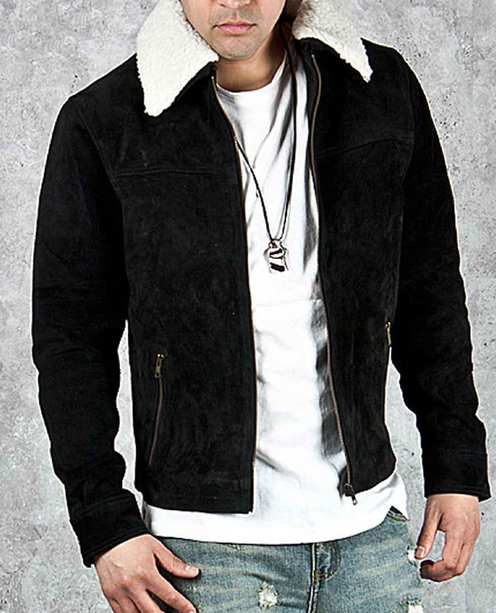 The Walking Dead Rick Grimes Brown Suede Jacket for Men - inner lining view