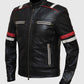Men's Retro Cafe Racer Black Leather Jacket – Custom Fit - side angle view