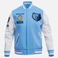 NBA Memphis Grizzlies Men's Rib Blue & White Wool Varsity Jacket - front view