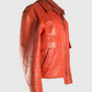 Juice Wrld Orange Leather Jacket for Men | Genuine Leather - side angle view