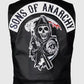 Sleeveless Sons of Anarchy Black Biker Leather Jacket for Men - side angle view