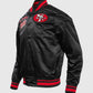 San Francisco 49ers White & Black Leather Jacket for Men - detail view