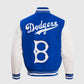 MLB Brooklyn Dodgers Men's Rib Wool Varsity Jacket Royal Blue White - inner lining view
