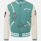 Godspeed Skull Rod Halloween White & Black Leather Jacket for Men - side angle view