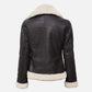 Women's Classic B3 Leather Bomber Shearling Jacket