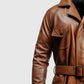 Men's Brown Leather Coat – Premium Outerwear – Custom Fit - side angle view