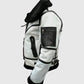 Men's RAF B3 White Bomber Flight Aviator Leather Jacket - side angle view
