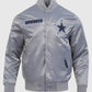 Dallas Cowboys Souvenir Satin Jacket - collar and front closure detail
