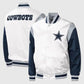 Dallas Cowboys Warm-Up Pitch Varsity Satin Jacket - side view