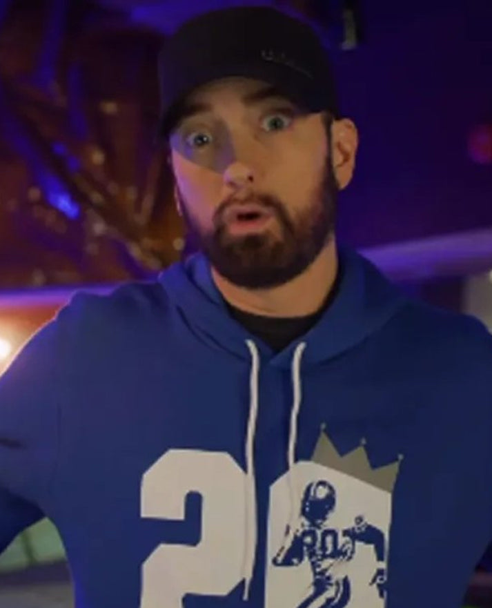 Eminem Barry Sanders Blue Hoodie - view 5