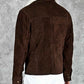 The Walking Dead Rick Grimes Brown Suede Jacket for Men - back view