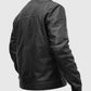 Mission Impossible Fallout Tom Cruise Black Biker Leather Jacket - side angle view