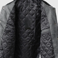 Men's Chrome Cross Letterman Bomber Grey Leather Jacket
