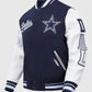 Dallas Cowboys Script Tail Classic Rib Varsity Jacket - sleeve and cuff detail