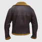 Men's B3 Flying Aviator Pilot Shearling Brown Leather Jacket - side angle view
