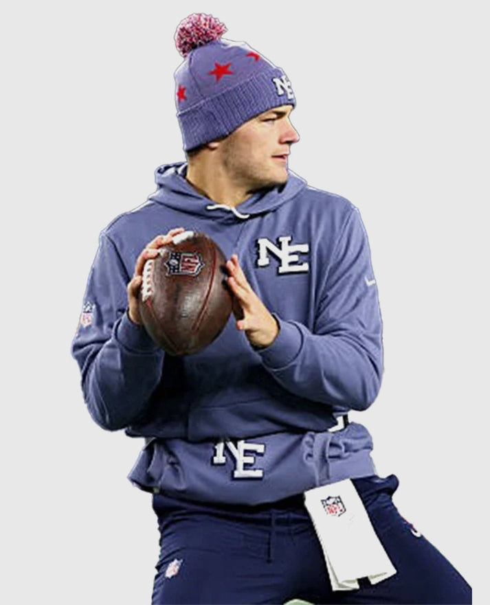 Drake Maye Patriots Rivalries Sideline Hoodie - view 3