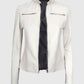 Women's White Leather Cafe Racer Jacket – Premium Outerwear - model wearing the jacket