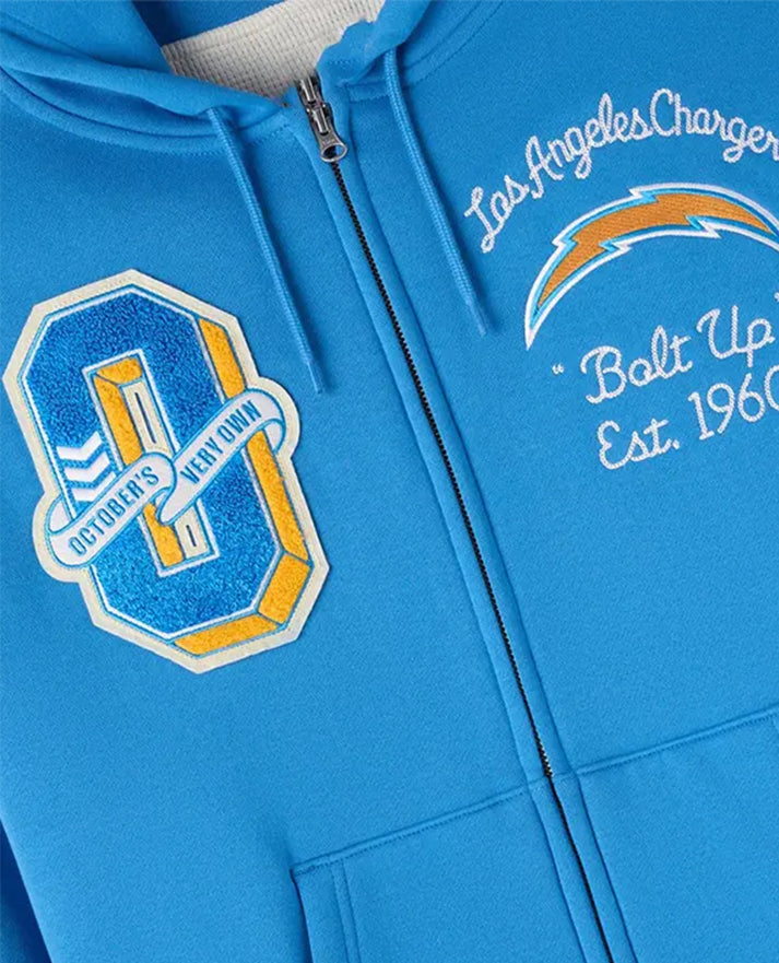OVO 2025 Los Angeles Chargers Waffle Lined Hoodie - view 4