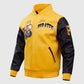 MLB Pittsburgh Pirates Men's Yellow Varsity Leather Jacket - side angle view
