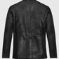 Johnny Depp Black Leather Jacket for Men | Genuine Leather - side angle view