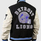 Axel Foley Detroit Lions Black Leather Jacket for Men - collar and zip close-up