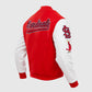 MLB ST. Louis Cardinals Men's Red Varsity Leather Jacket - inner lining view