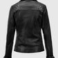 Lucifer S05 Chloe Decker Black Leather Biker Jacket for Women - side angle view