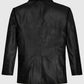 Ben Stiller Black Leather Blazer for Men – Custom Fit - side angle view
