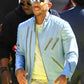 Ludacris IHeartRadio Blue Leather Jacket for Men – Premium Outerwear - side angle view