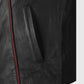 ME3 Commander Shepard N7 Black Leather Jacket for Men - side angle view
