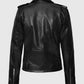 Lucy Hale Black Biker Leather Jacket for Women – Custom Fit - side angle view