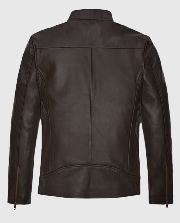 Chicago PD Hank Voight Brown Leather Jacket for Men - side angle view