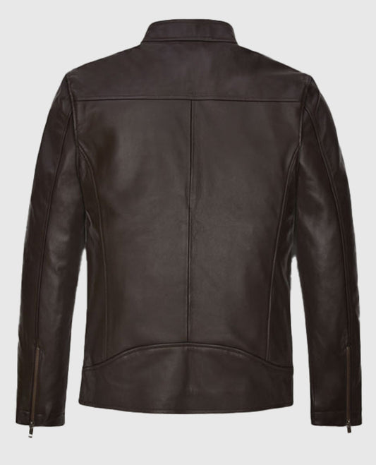 Chicago PD Hank Voight Brown Leather Jacket for Men - side angle view