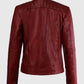 Kaya Scodelario Resident Evil Red Leather Jacket for Women - side angle view