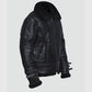 Men's Affliction Black Shearling Leather Jacket – Custom Fit - side angle view