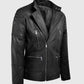 Shotgun Black Moto Leather Jacket for Men – Custom Fit - inner lining view