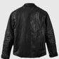 David Beckham Black Biker Leather Jacket for Men – Custom Fit - side angle view