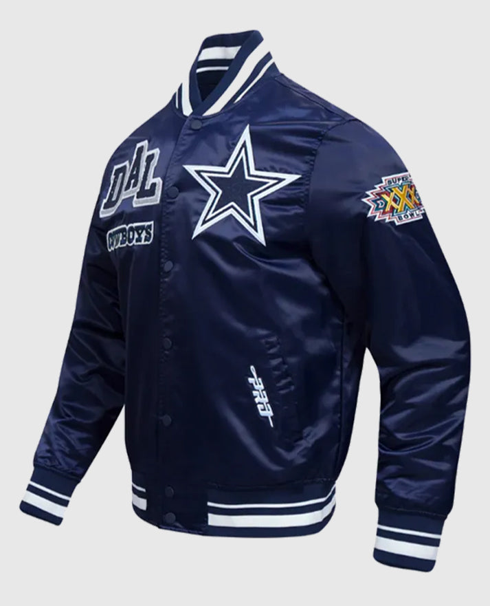 Dallas Cowboys Mashup Classic Rib Satin Jacket - sleeve and cuff detail