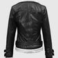 Rita Ora Black Leather Biker Jacket for Women – Custom Fit - side angle view