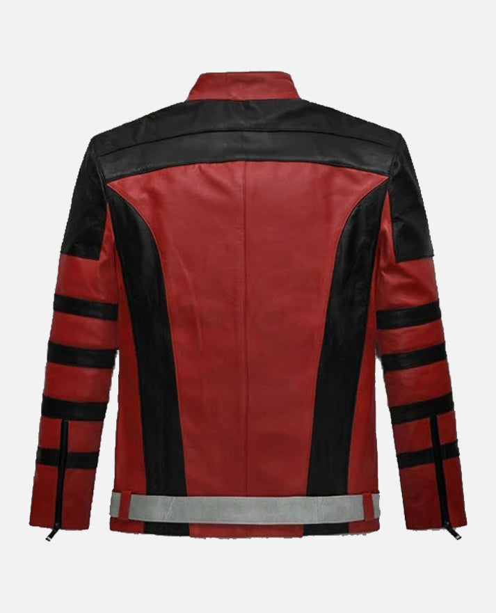 Red One Dwayne Johnson Leather Jacket for Men – Custom Fit - back view