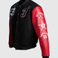 Court Culture Dwyane Wade Red & Black Leather Jacket for Men - collar and zip close-up