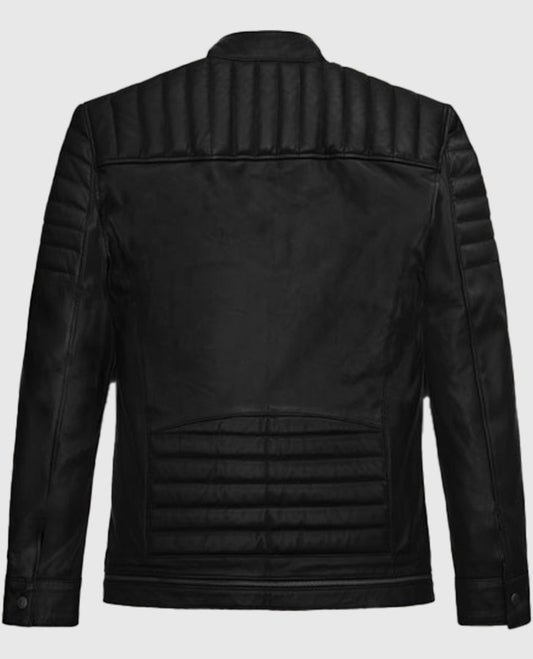 Andrew Tate Leather Black Jacket for Men – Custom Fit - side angle view