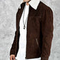 The Walking Dead Rick Grimes Brown Suede Jacket for Men - side angle view