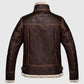 Leon Kennedy Resident Evil 4 Brown Shearling Leather Jacket for Men - side angle view