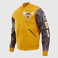 NBA Chicago Bulls Classic Wool Men's Yellow Varsity Jacket - side angle view