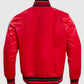 San Francisco 49ers White & Black Leather Jacket for Men - collar and zip close-up