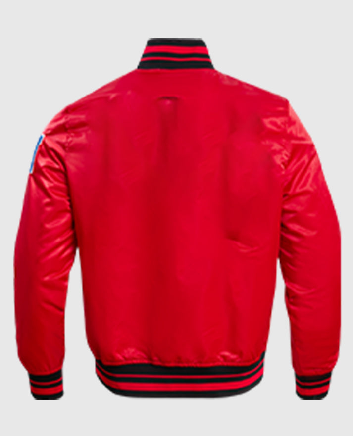San Francisco 49ers White & Black Leather Jacket for Men - collar and zip close-up