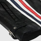 Easy Rider Peter Fonda Black Leather Jacket for Men - collar and zip close-up