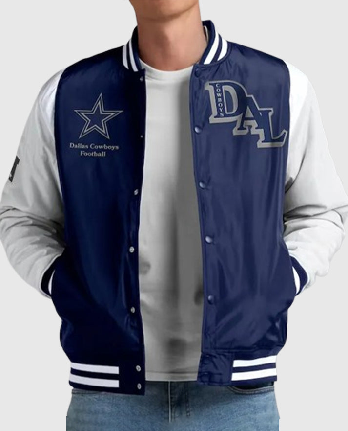 Elements Elite Dallas Cowboys Navy Jacket - collar and front closure detail