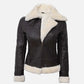 Women's Classic B3 Leather Bomber Shearling Jacket